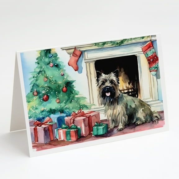 Cairn Terrier Christmas Greeting Cards and Envelopes Pack of 8 7 in x 5 in
