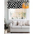 thumbnail image 3 of Thanksgiving Day Valances for Windows Bow Orange Pumpkin Fall Polka Dot Kitchen Valance Curtain Rod Pocket Small Curtains for Cafe Bathroom Laundry Basement 42" x 12", 3 of 8