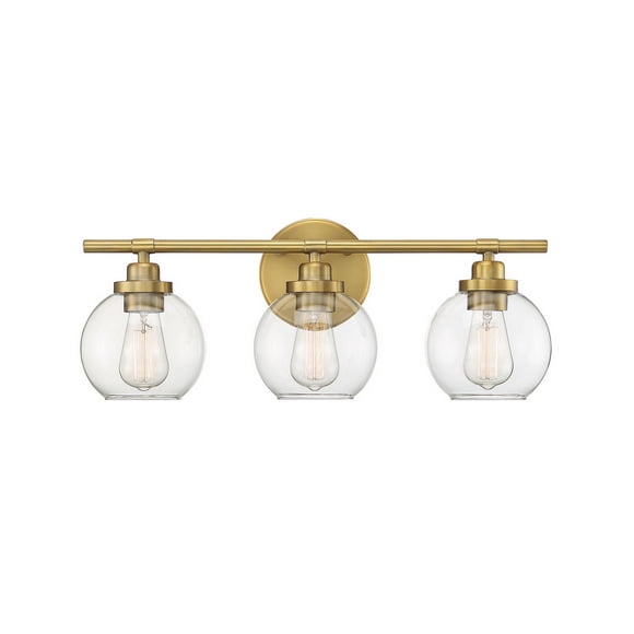 Savoy House 8-4050-3-322 Carson 3-Light Bath Bar, 22.5" Warm Brass, A19 Bulbs