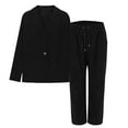thumbnail image 4 of NMMUED Womens Suits Women Suits 2 Piece Set Business Casual Outfits for Women Blazer and Pants Set Women Fall Clothes for Women, Black L, 4 of 5