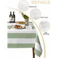 thumbnail image 3 of Sage Green Striped Tablecloth Rectangle Table Cloth 52x70,Waterproof Outdoor Table Cloth Covers Decorative Table Protector,Farmhouse Sage Green Stripes Washable Table Cover for Kitchen Dinning Party, 3 of 8