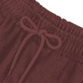 thumbnail image 4 of GA WEIHUA Reduced,Corduroy Drawstring Pants for Women Elastic High Waist Pull On Straight Leg Slacks Pant Casual Baggy Sweatpant(Wine,S), 4 of 6
