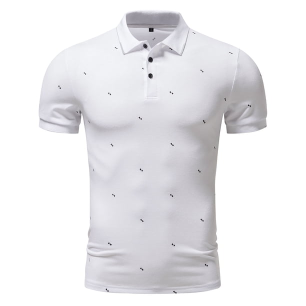 Blusa y camisa de manga corta con cuello vuelto para hombre, blusa informal con estampado de moda para hombre, blusa de manga corta con cuello vuelto para hombre