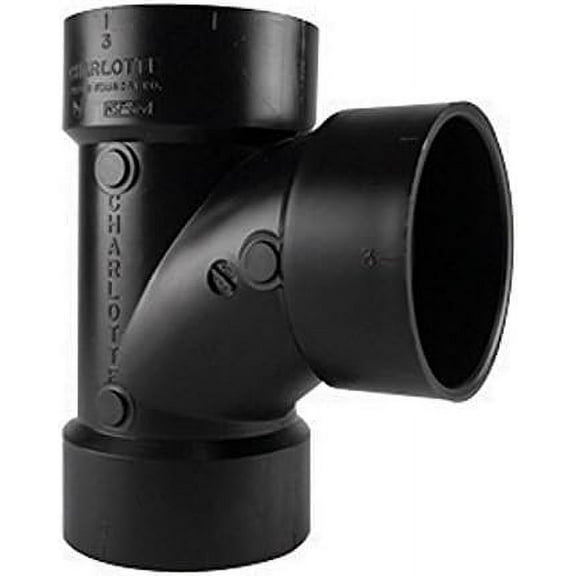 Charlotte Pipe ABS DWV Sanitary Tee - 4 Inch - Black Plumbing Fitting
