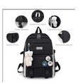 thumbnail image 3 of Set 5 Mochila Bolsas Escolar Estudiante Lapicera Tote Lona Xtellar negro, 3 of 3