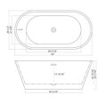 thumbnail image 5 of 63" Acrylic Freestanding Bathtub, Stand Alone Soaking Tub, Gloss White Finish, Chrome Overflow & Pop-Up Drain, 5 of 5