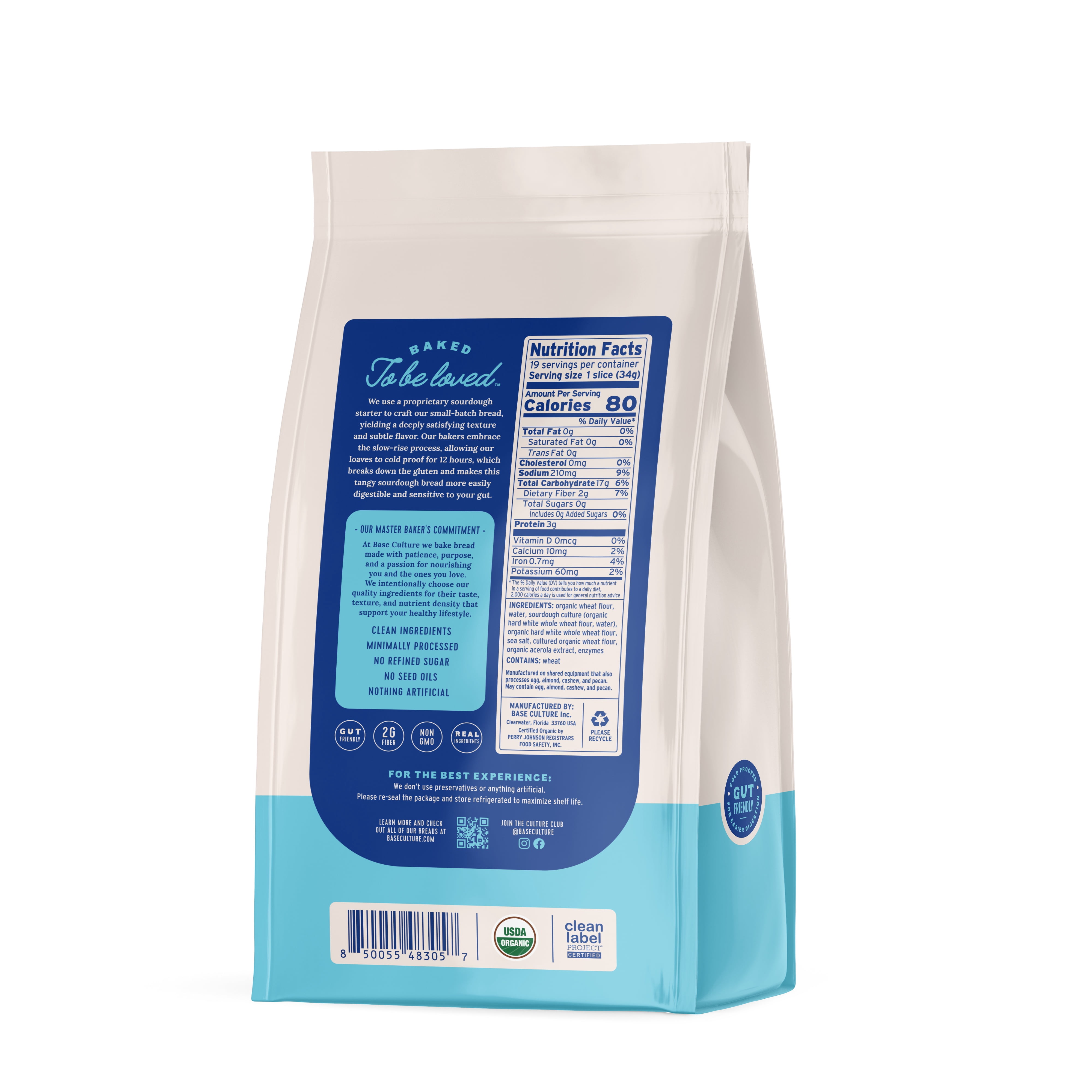 BASE CULTURE ORGANIC CLASSIC SOURDOUGH BREAD 23oz, Shelf Stable