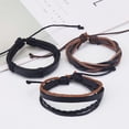 thumbnail image 3 of Pulseras para mujer, regalos para mujeres y hombres, pulsera de cuero tejida vintage, juego de pulseras de cuero de aleación, joyería de pulsera, 3 of 3