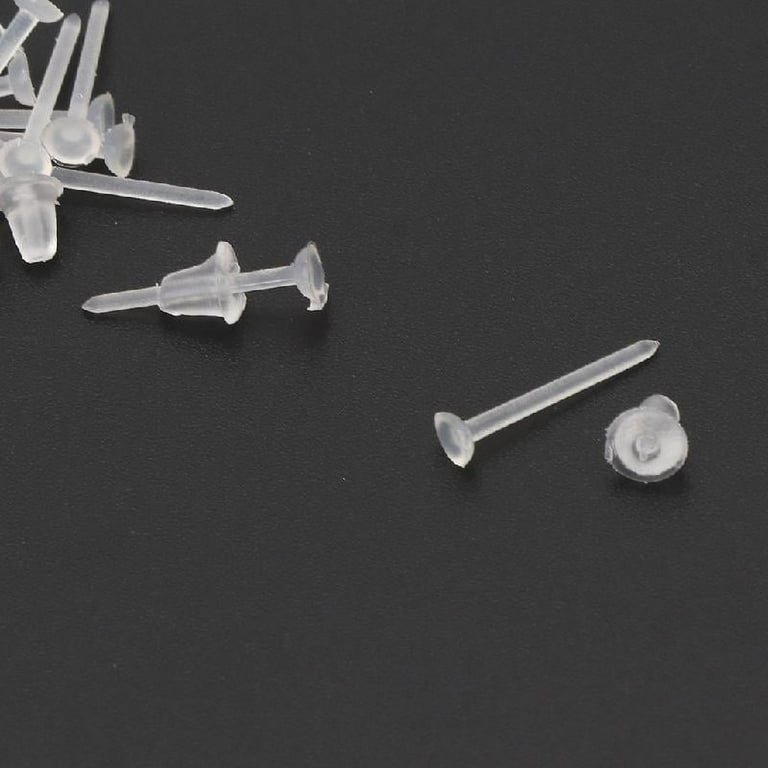 100Pcs 50Pair Pierced Earring Protector Covers with for Extra Backs for Sensitive Ears Plastic Clear Earrings for Men Wo