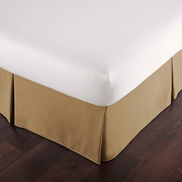 Southshore Fine Jupe de Lit Complète - Retombée de 14 Pouces, Jupes de Lit Plissées de Luxe, Volant Anti-Poussière pour Literie Taille Complète, Jupe de Lit Complète, Taupe