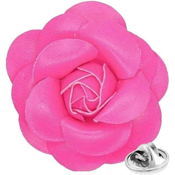 Vittorio Vico Men's Formal Leather Flower Lapel Pin