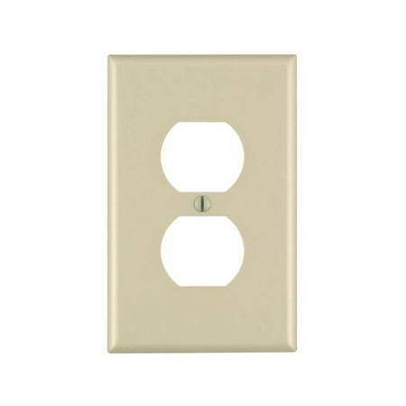 - Leviton 80503-I Ivory Midway Single Gang Duplex Receptacle Wall Plate