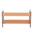 thumbnail image 1 of New Ridge Home Goods HX-70053 Natural Bamboo 2-Tier Shoe Rack Shoe Tower Shelf Storage Organizer Cabinet, Brown, 1 of 1