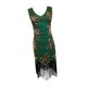 thumbnail image 5 of Vestido elegante de lentejuelas para mujer, brillante, con borlas, para actuaciones en el escenario de samba y club. Verde oscuro, 5 of 9