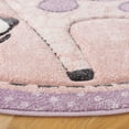 thumbnail image 3 of SAFAVIEH Carousel Kids Taneka Animals at Play Area Rug, Blush Pink, 3' x 3' Round, 3 of 10