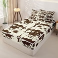 thumbnail image 2 of Homewish Retro Western Cowboy Zipper Full Size Comforter Sets with Fitted Sheet and 2 Pillowcases,Vintage Desert Cactus Zipper Bedding Set,Light Gray Reversible,4pcs, 2 of 8