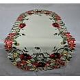 thumbnail image 6 of Doily Boutique Table Runner with Red Poppy Flowers on Antique White Fabric Size 54 x 15 inches, 6 of 6