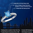 thumbnail image 2 of Gem Stone King 925 Silver and 10K Yellow Gold Swiss Blue Topaz Engagement Ring for Women | 0.97 Cttw | Emerald Cut 7X5MM | Gemstone November Birthstone | Size 6, 2 of 6