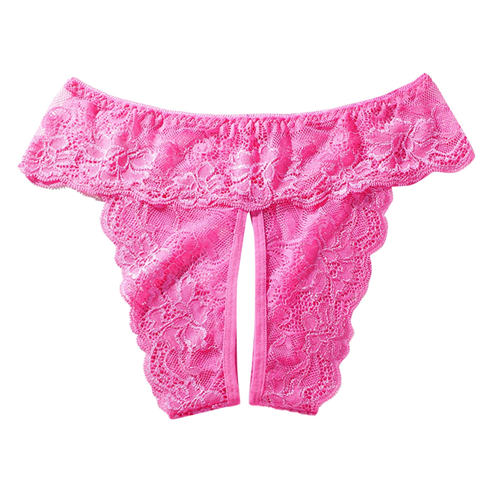 Aayomet Women's Plus Size Panties Thong Low Rise Cotton Underwear Cutout  Lace Bikini Briefs (Black, L) 