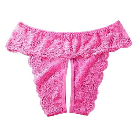 Kcodviy Womens Lace Panties Cotton Briefs Women Thong Low Rise Cotton athletic Underwear Women Thong Underwear Cutout Lace Bikini Pads Underwear for Women Plus Size Briefs