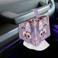 thumbnail image 3 of POLERO Suqare Tissue Box Holder, 5.1"X5.1"X5.5" Waterproof Tissue Box Cover PU Leather Facial Organizer for Dresser Bathroom Home Decor (Cute Owl Floral), 3 of 7