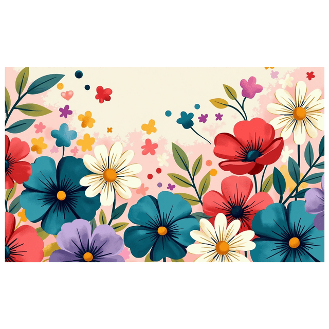 Colorful Floral Patterned Backdrop Banner Party Decorations Spring Festival Event Photography Props Background Decor Happy Gathering Celebration Decorations