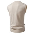 thumbnail image 3 of Sweater Vest Men Sleeveless V-Neck Casual Cable Knit Button Down Cardigan Men's Lightweight Cable Knit Sweater Vest Khaki L, 3 of 3