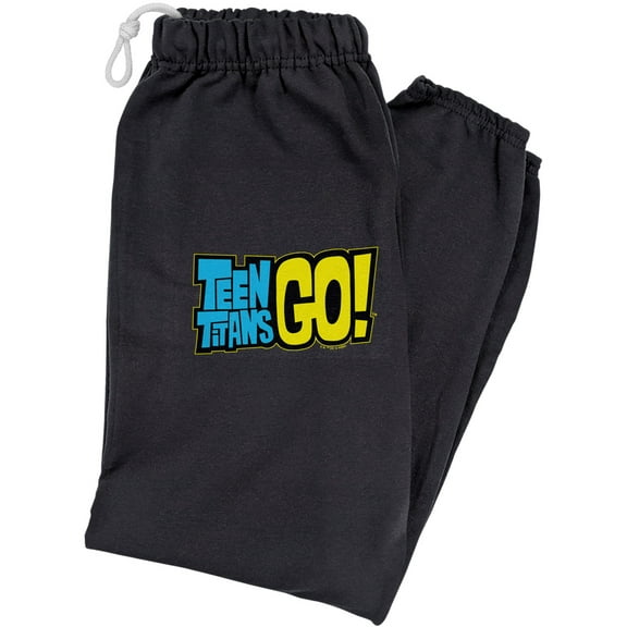 Teen Titans Go! Logo Unisex Jogger Sweatpants for Men and Women, Black, Small