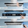 thumbnail image 5 of Island Range Hood 36 Inch, 700 CFM kitchen Hood with Dual-Sided Touch/Gesture/Remote Control, Ceiling Mount, Convertible Ducted/Ductless, 3-Speed Fan, 3 Stainless Steel Baffle Filters, 5 of 12