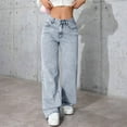 thumbnail image 4 of biudgviw Jeans for Women Casual Wide Leg High Waisted Stretchy Fall Denim Pants Classic Loose Fit Streetwear with Pockets, 4 of 6