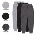 thumbnail image 4 of 3 Pack Boys Sweatpants – Athletic Workout Joggers for Boys & Kids Clothes, Fleece Boys Pants with Cargo Pockets, 4 of 4