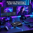 thumbnail image 6 of Duomigo Video Capture Card 4K HDTV Loop-Out, 1080P 60FPS/2K 30FPS Game Capture Device for Streaming, Compatible with PS5/Switch/Camera/PC/OBS (Black), 6 of 8