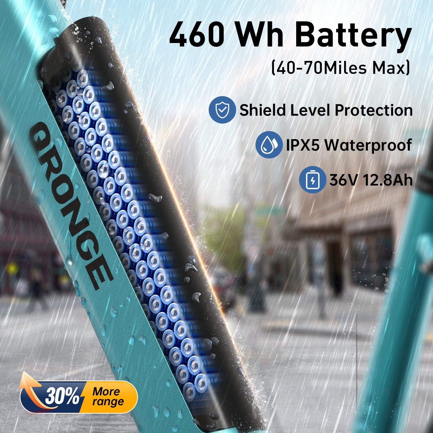 26 inch Electric Bike for Adults 1200W Peak Step Through E-Bike 70Miles Range 25 mph Max Speed Electric Bicycles 7-Speed Front Fork Suspension E-Mountain Bikes 36V 12.8AH Battery, UL2849 by SGS