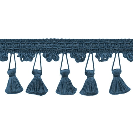 - 2.5 Inch French Blue Tassel Fringe Trim|Style# TFC0225|Color: M45|Sold By the Yard