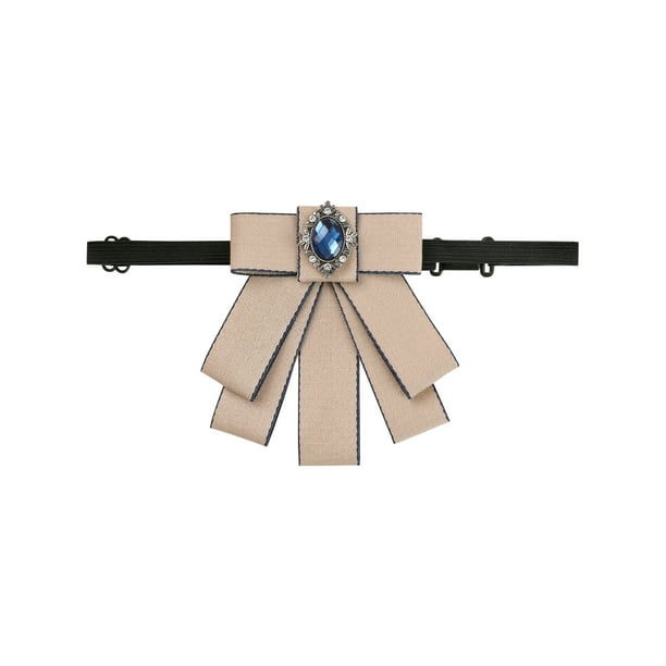 CORBATAS DE RIBBON DE RINCON DE ELEGANCIA PARA MUJERES CON STRASS, CORBATA PREATADA PARA ESTILO CASUAL RETRO