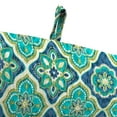 thumbnail image 5 of Jordan Manufacturing 44" x 22" Adonis Capri Teal Medallion Rectangular Outdoor Chair Cushion with Ties and Hanger Loop, 5 of 13