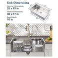 thumbnail image 2 of Bingirl 32-Inch Undermount Kitchen Sink 32 x 19 Inch Undermount Workstation Sink with Sliding Accessories 16 Gauge Stainless Steel Single Bowl Kitchen Sinks for Workstation RV, 2 of 8