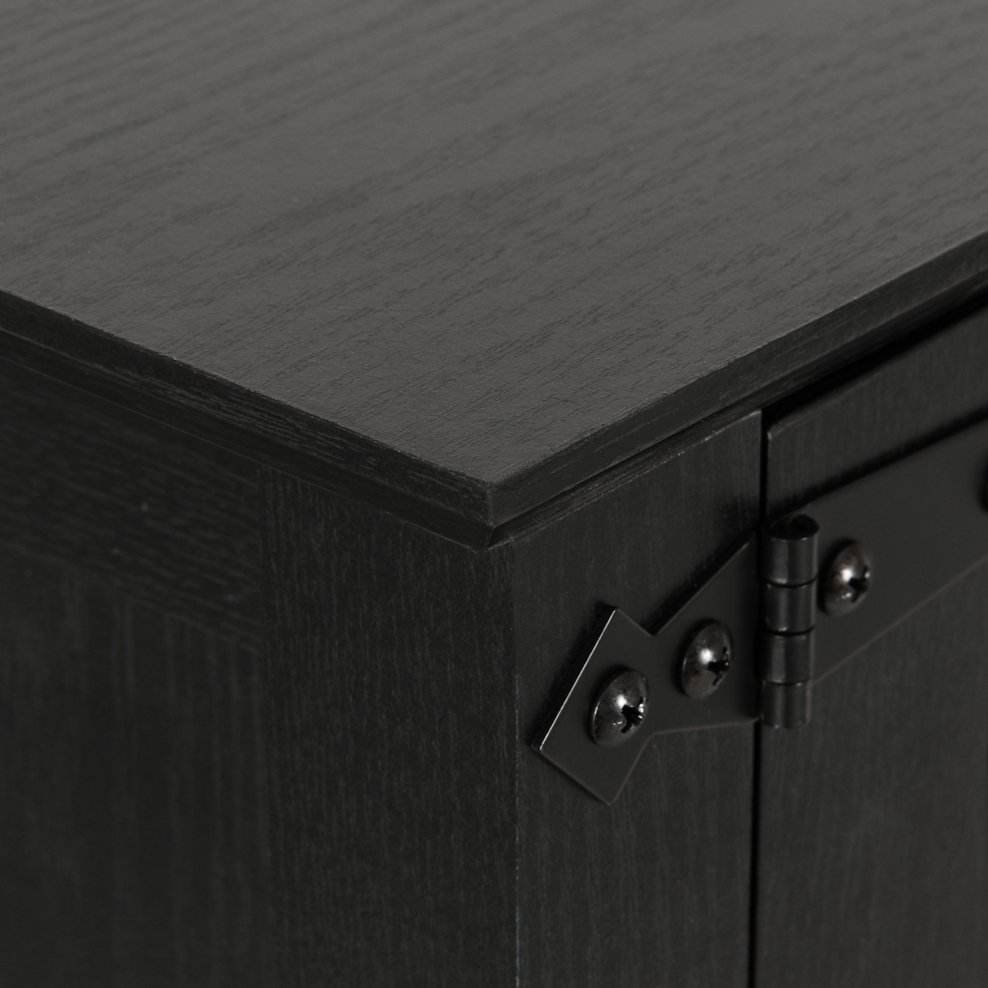 Craftian Kitchen Pantry Cabinet with Storage Shelves, Storage Cabinet with Doors & Drawers, Black