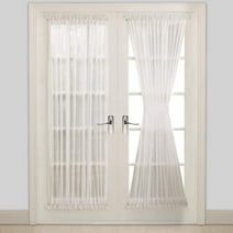 WARM HOME DESIGNS Pair of 2 Voile Sheer White French Door Curtains in ...