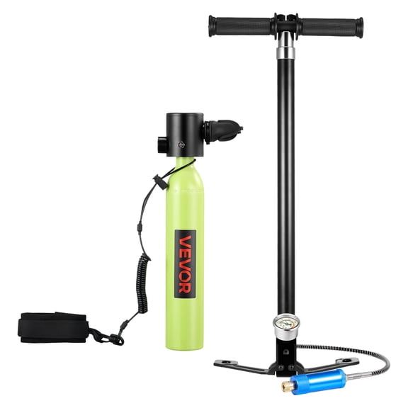 VEVOR Mini Scuba Tank, 0.5L Portable Diving Tank for Underwater Breathing, Reusable Lung Diving Cylinder up to 10 Minutes Dive Time, Emergency Rescue Pony Bottle with Pump, Bag,Lanyard for Snorkeling