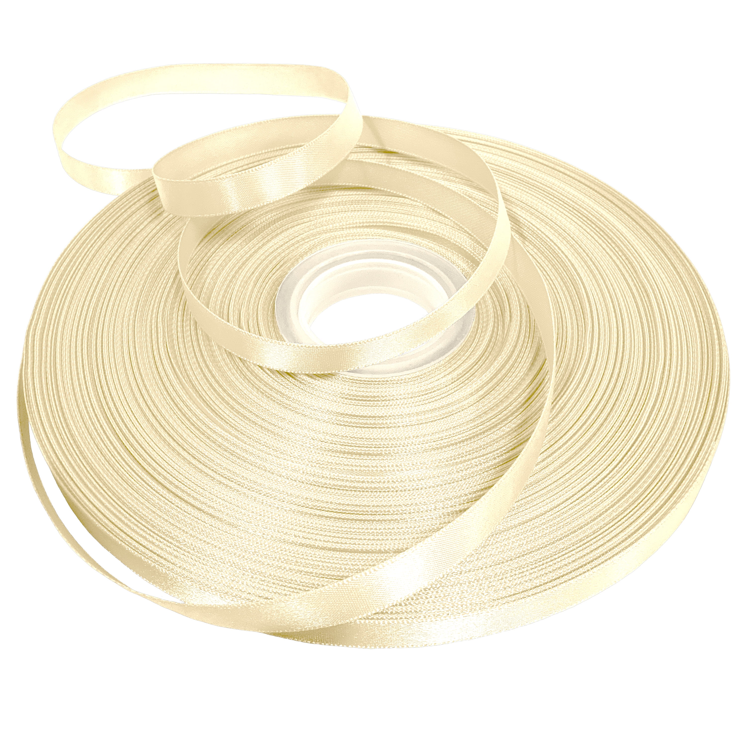 Ivory Single Face Satin Ribbon, 3/8" x 100 Yards by Gwen Studios