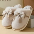 thumbnail image 3 of Zapatillas de algodón de felpa para el hogar de otoño e invierno, felpa con lazo de estilo nacional, fondo cómodo y suave, zapatillas cálidas de confinamiento para parejas, hombres y mujeres, 3 of 5