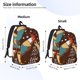 thumbnail image 2 of Disketp Rooster And Chicken print Canvas Backpack Lightweight Travel Daypack Student Rucksack Laptop Backpack-, 2 of 5