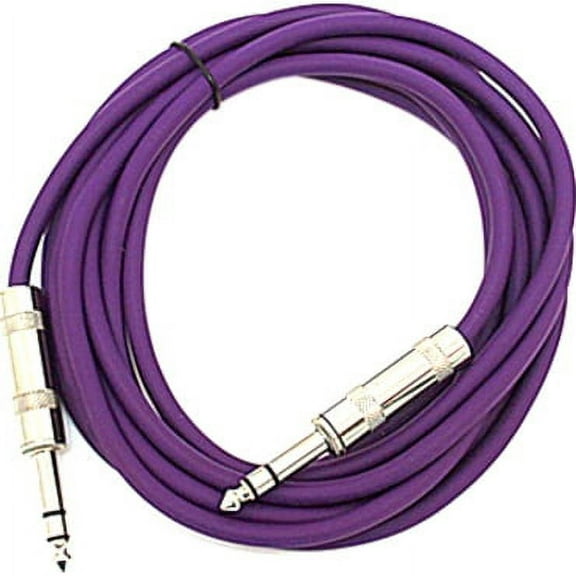 Seismic Audio SATRX-10, Purple 10 Foot TRS Patch Cable