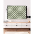 thumbnail image 3 of Outdoor TV Cover 40 to 43 Inch Weatherproof, Moss Green White Geometric Waterproof TV Screen Protector for Outside Decor with Zipper and Pocket 40"L x 25"H , Minimalist Morocco Pattern, 3 of 7
