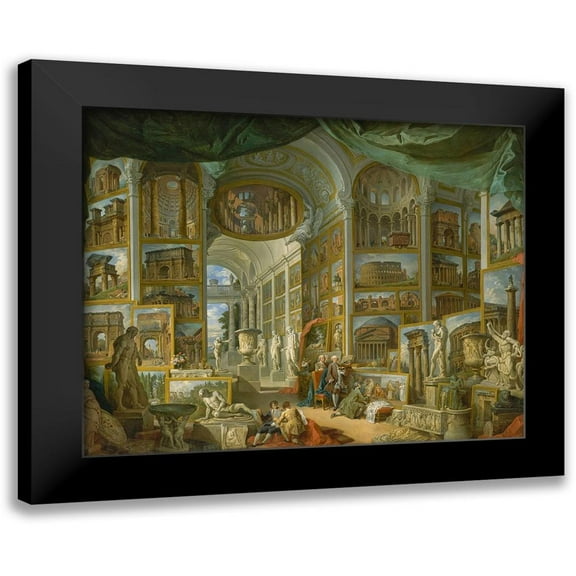 Panini, Giovanni 14x12 Black Modern Framed Museum Art Print Titled - Ancient Rome