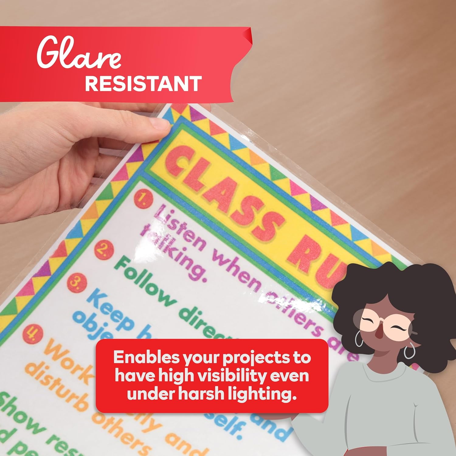 XFasten Clear Laminating Sheets, 9" x 12", Pack of 100, Self-Adhesive Glossy
