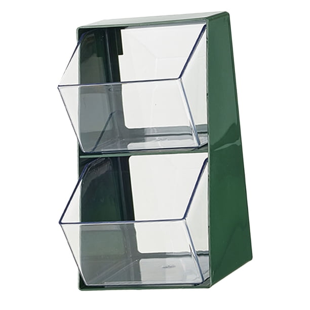 Caja de almacenamiento transparente, bolsa de té de doble capa, estante para refrigerios montado en la pared, caja de almacenamiento transparente de doble capa, multifuncional