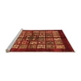 thumbnail image 2 of Ahgly Company Machine Washable Indoor Round Abstract Orange Modern Area Rugs, 8' Round, 2 of 4