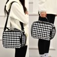 thumbnail image 5 of FORMRS Student Insulated Lunch Bag with Shoulder Strap Reusable Cooler Box for School, Black and White Geometric, 5 of 9